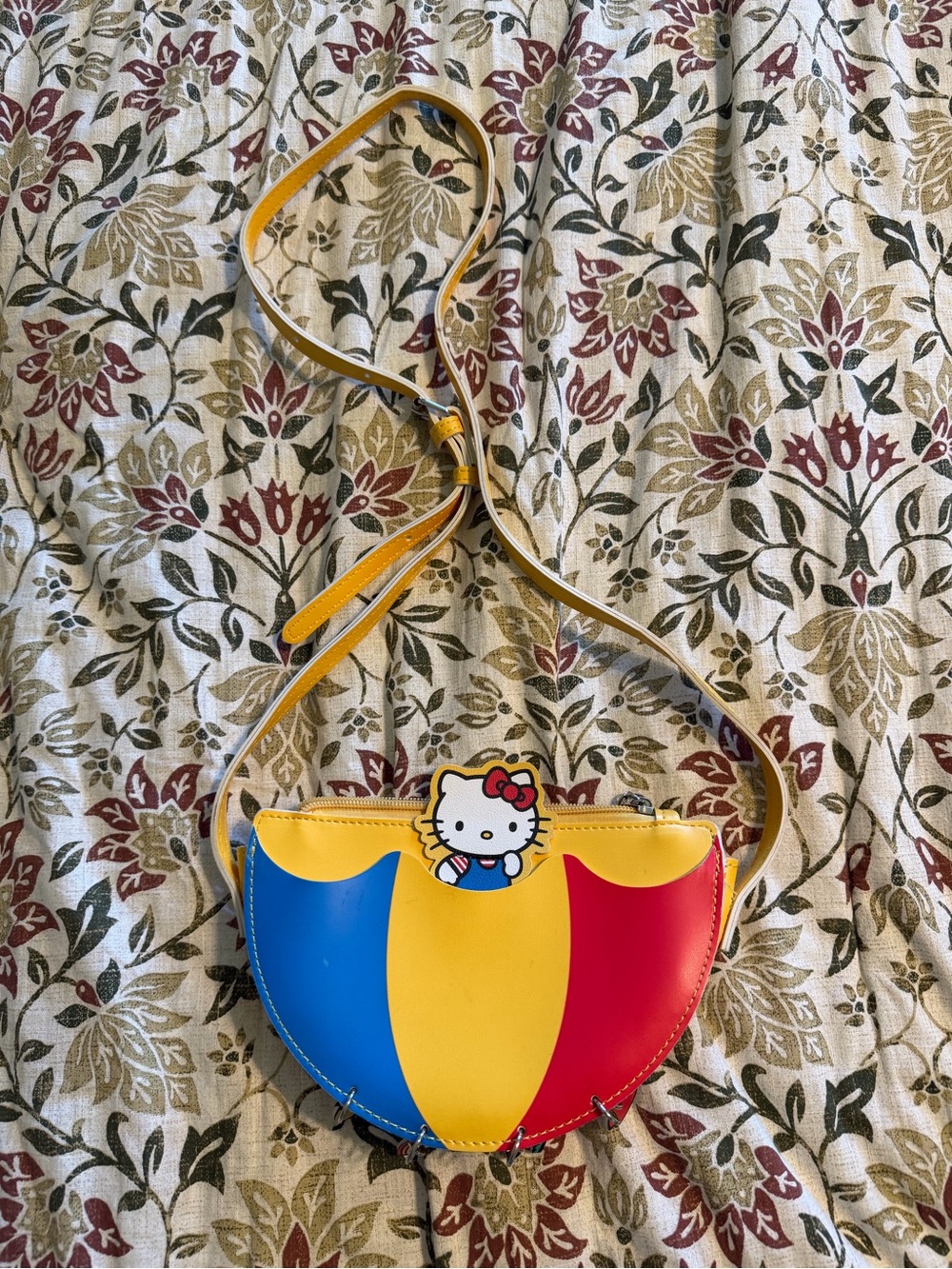 Hello Kitty Multicolor Crescent Crossbody Bag - Blue, Yellow, Red - Picture 2 of 4